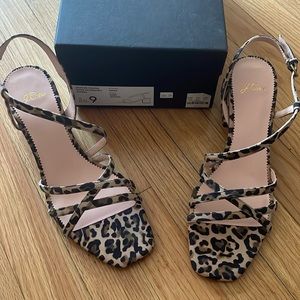 Jcrew Odette Strappy Sandal in Leopard sz 9 NIB